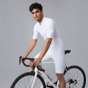 Shorts de cyclisme pour hommes avec bretelles et rembourrage Bretelles en mesh Matériau élastique 80 % polyester et 20 % spandex Blanc 5