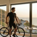 Shorts de cyclisme pour hommes avec bretelles et rembourrage Bretelles larges Matériau extensible 90 % polyester et 10 % Lycra Noirs 6