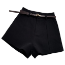 Shorts élégants pour femmes avec taille haute et ceinture Coupe évasée des shorts d'été pour femmes Shorts stylés pour le travail et les loisirs 4