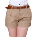Shorts en coton pour femmes avec ceinture J1078 13