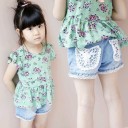 Shorts en jean pour filles avec dentelle 2
