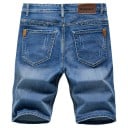 Shorts en jean pour hommes avec poches Coupe droite étroite Jeans d'été pour la ville et les loisirs Shorts en denim confortables 3