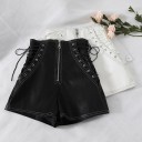 Shorts en simili cuir pour femmes A720 1