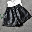 Shorts en simili cuir pour femmes 1
