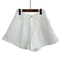 Shorts Femme Coupe Ample Uni Effet Jean Polyester Poches Shorts d'été décontractés pour un usage quotidien 5