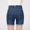 Shorts in denim da donna con vita alta 1