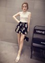 Shorts jupe pour femmes avec des fleurs 4