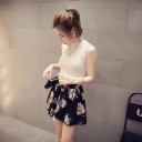Shorts jupe pour femmes avec des fleurs 5