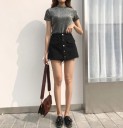 Shorts med hög midja för kvinnor A717 8