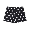 Shorts noirs à pois pour femmes avec taille haute et fermeture éclair cachée sur le côté, élégants shorts à pois blancs pour l'été 1