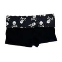 Shorts noirs pour femmes avec imprimé de crânes et taille basse, shorts courts ajustés en élasthanne 3