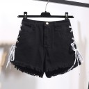 Shorts vaqueros de mujer con detalle de cordones 1