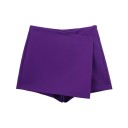 Shorts vintage asimétricos de mujer con cintura alta y cremallera lateral Elegantes shorts cortos de corte retro para verano y ocio 10