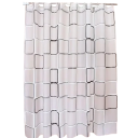 Shower Curtain for Bathroom 80x180 cm Geometric Grid Pattern Waterproof Dividing Curtain Mould Resistant Plastic Rings Elastic Texture 5