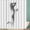 Shower Curtain with Human Silhouette Design 3