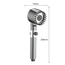 Shower Head with Filter 3 Modes High-Pressure Water-Saving Massage Shower Stop Button Pulsating Jet Mixed Mode Spray Shower 5
