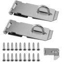 Sicherheitsriegel mit Öse 105 × 39 mm Edelstahl flaches Design Montagematerial für Türen Tore Schränke 5