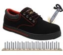 Sicherheitsschuhe mit Stahlkappe im Sneaker-Stil Obermaterial aus Kunstwildleder Kontrastnähte Flache Sohle 3