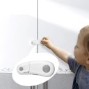 Sicurezza per bambini per armadietti Blocco con pulsante per collegare due ante Montaggio adesivo Plastica ABS 9,3 x 3,5 x 1,5 cm 6