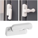 Sicurezza per finestra con braccio girevole Fissaggio al telaio della finestra Viti e tappi inclusi Plastica bianca 8,5 x 2 x 3,7 cm 2