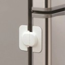 Sicurezza per frigorifero contro l'apertura da parte dei bambini Serratura adesiva a due pezzi per porte senza forature Plastica bianca 6,4 x 5,5 cm 2