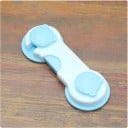 Sicurezza per porte di armadietti 5 pz Serratura a due parti con estremità arrotondate Supporti adesivi in schiuma Plastica Dimensione 9,5 3