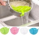 Sieb in Blattform für den Rand von Töpfen und Schüsseln Kunststoffhelfer zum Abgießen von Wasser beim Abspülen von Reis und Hülsenfrüchten Größe 5
