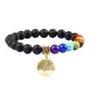 Sieben-Chakra-Armband mit Lavastein 2