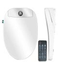 Siège de bidet avec ouverture automatique du couvercle Détection jusqu'à 60 cm 48 x 36,8 x 13 cm Chauffage instantané de l'eau Blanc Télécommande 1