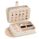 Sieradenbox met organizer voor ringen, oorbellen en kettingen 16 × 11,5 × 5 cm van kunstleer kleurrijke opbergdoos voor sieraden met vakjes 2