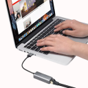 Sieťová karta USB-C na RJ45 1000Mbps LAN prevodník externý Ethernet adaptér IEEE štandardy šedé prevedenie pre notebook PC 2