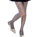 Sieťované pančucháče s vystihovaným vzorom a saténovými mašličkami, krajkové dámske pančuchy na párty do klubu cosplay JK y2k 12