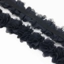 Sifon csipke anyag 1 m Könnyű sifon dekoratív csipke varráshoz, ruhák díszítéséhez, textil dekorációkhoz, esküvői dekorációkhoz 2