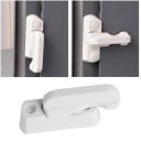 Sikkerhedssikring til vindue med drejeligt arm Fastgøres til vinduesrammen Skruer og dæksler inkluderet Hvid plast 8,5 x 2 x 3,7 cm 2