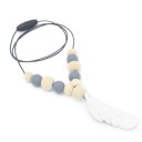 Silicone Beads with Feather J2729 1