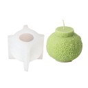Silicone Candle Mould 8.7 x 7 cm Christmas Bauble with Floral Pattern Wax Resin Soap Decoration Mould 1