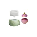 Silicone Candle Mould Christmas Bauble with Hammered Pattern and Lid Wax Resin Soap Decoration Mould 1