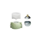 Silicone Candle Mould Christmas Bauble with Relief Striped Pattern and Lid Mould for Casting Wax Resin Soap Decorations 1
