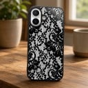 Silicone Case for iPhone 17 Pro Max Lace Pattern Soft and Lightweight Anti-Slip Matte Surface Shock Resistant and Fingerprint Resistant 2