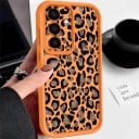 Silicone Cover for Samsung Galaxy S25 Ultra with Leopard Print Camera Protection Frame Raised Edges Mobile Case 22