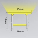 Silicone LED Profile 1 m With a 15 mm Lip Body 10 x 10 mm Flexible with Diffuser For Recessed Installation White For LED Strip Light Line Without LED 2