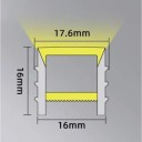 Silicone LED Profile 16 x 16 mm Without Lip Length 1 m Flexible With Diffuser White Recessed Mounting in Groove For LED Strip Without LED Strip 2