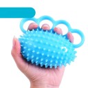Silicone Massage Tool for Hands, 3 Holes, Massage Point Roller, Stress Relief Tool, 12 cm, 2.5 cm Spikes, Blue 4