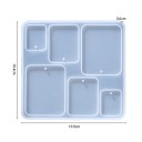 Silicone Mould 10.9 x 10.4 cm Rectangular Pendants Mould for Resin with Holes for Jump Rings Making Earrings and Jewellery 2