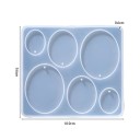 Silicone Mould 10.9 x 9.6 cm Oval Pendants Mould for Resin with Eyelet Holes Jewellery Making Earrings and Original Decorations 2