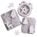 Silicone Mould 12.2 x 11 cm Christmas Tree Star Snowflake and Reindeer Grey Resin Plaster Mould DIY Ornament Making Hanging Pendant 4