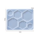 Silicone Mould 12 x 9.3 cm Hexagonal Charms Resin Mould with Eyelet Holes Jewellery Making Earrings and Decorations 2