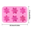Silicone Mould 25.5 x 17.4 cm 6 Snowflakes Wax, Resin, Plaster, Soap and Chocolate Mould Christmas Decoration 3