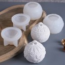 Silicone Mould 7.2 x 6.6 cm Christmas Bauble with Snowflake Pattern Mould for Casting Wax, Resin, Plaster and Decorations 4