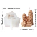 Silicone Mould 7.5 x 8.5 cm Holy Family Nativity Wax, Resin, Plaster, Soap and Christmas Candle Mould 2